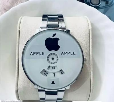 Classic Apple Logo Kids Watches Black White Steel Band thumbnail 2