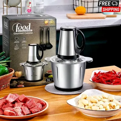 Electric Meat Chopper 3L Stainless Steel Chopper with 4 Blades & 3 Speeds thumbnail 7