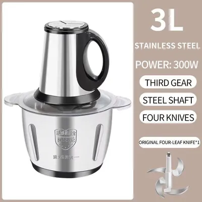 Portable Electric Meat Chopper 3L Stainless Steel thumbnail 5