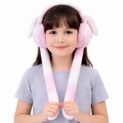 High Quality Moving Bunny Ear Muffs for Kids | Plush Rabbit Earmuffs with Moving Ears & Chu Chu Sound  thumbnail 7