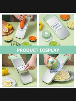 5-in-1 Manual Vegetable Slicer Cutter with 5 Blades & Collection Basin thumbnail 3