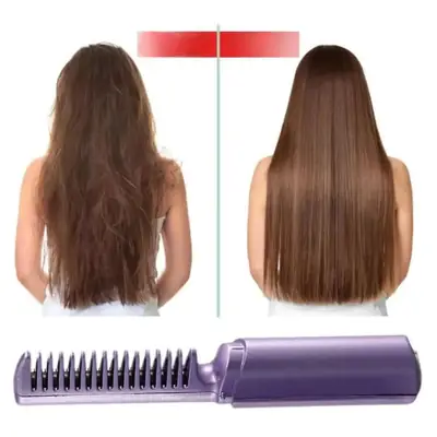 High Quality 2 in 1 Hair Straightener Brush & Curling Comb | Electric Heated Hair Straightening Brush | Anti-Scald Hot Comb thumbnail 6