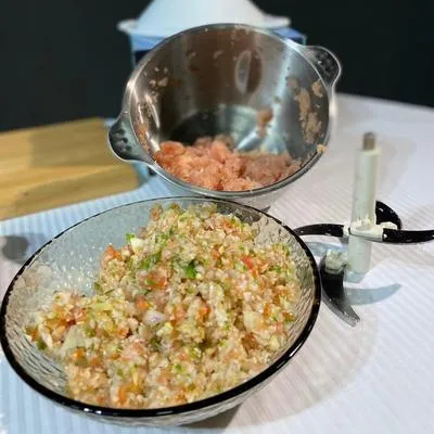 2.0 Litre Manual Meat & Veg Push Chopper with Stainless Steel Bowl thumbnail 7