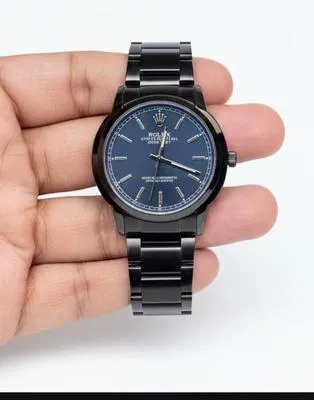 Men's Black Dial Analog Quartz Stainless Steel Watch 34mm thumbnail 2