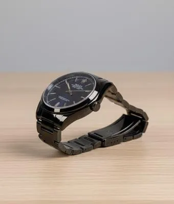 Men's Black Dial Analog Quartz Stainless Steel Watch 34mm thumbnail 6
