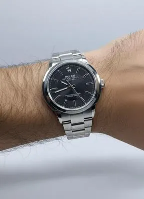 Men's Stainless Steel Black Dial Quartz Watch 34mm thumbnail 2