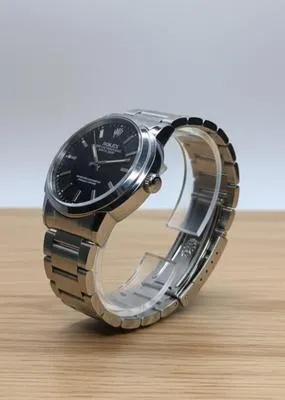 Men's Stainless Steel Black Dial Quartz Watch 34mm thumbnail 3