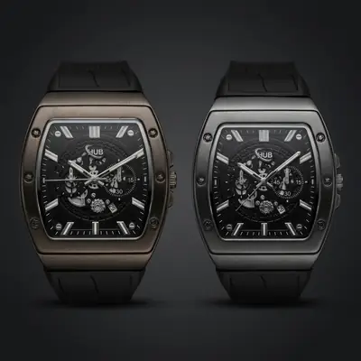 Men's Modern Stylish Look Watch with Rubber Strap and Date Working - Random Design & Multicolor Dial - Art# M247 -Hub-Bj9006500Dt-0052
