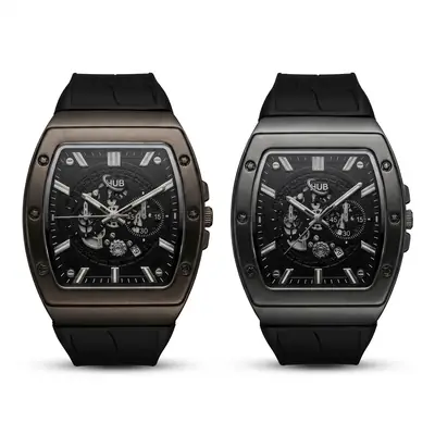Men's Modern Stylish Look Watch with Rubber Strap and Date Working - Random Design & Multicolor Dial - Art# M247 -Hub-Bj9006500Dt-0052 thumbnail 2