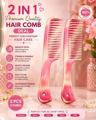 2 in 1 Premium Quality Full Length Hair Comb