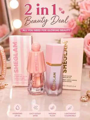 2 in 1 Makeup Deal - Sheglam Blush On Lip Oil Deal