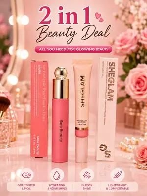 2 in 1 Makeup Deal - Shinny Lip oil and Lip Gloss