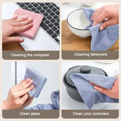 Reusable Pack of 20Pcs/box Microfiber Towel Absorbent Kitchen Cleaning Dish clothes thumbnail 2