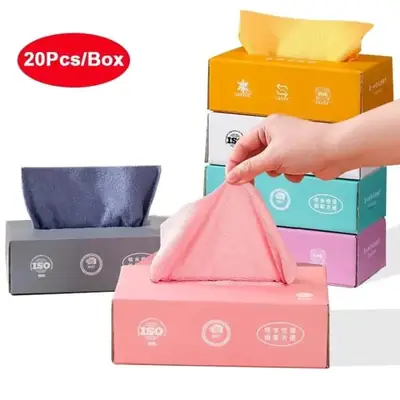 Reusable Pack of 20Pcs/box Microfiber Towel Absorbent Kitchen Cleaning Dish clothes thumbnail 4