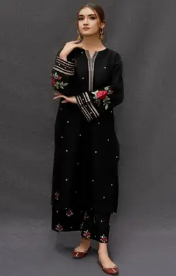 2 Pcs Women's Unstitched Embroidered Suit
