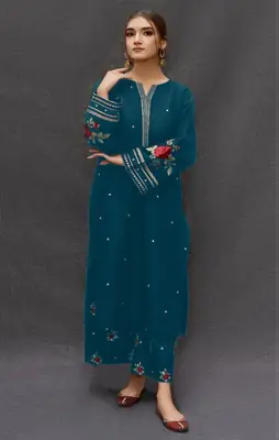 2 Pcs Women's Unstitched Embroidered Suit