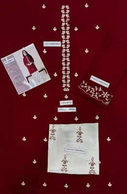 2 Pcs Women's Unstitched Embroidered Suit thumbnail 2