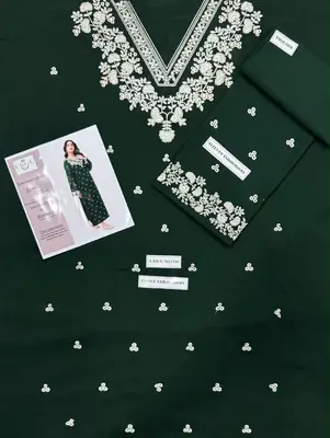 2 Pcs Women's Unstitched Embroidered Suit thumbnail 2