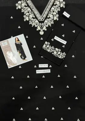2 Pcs Women's Unstitched Embroidered Suit thumbnail 2