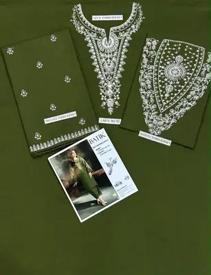 2 Pcs Women's Unstitched Embroidered Suit thumbnail 2