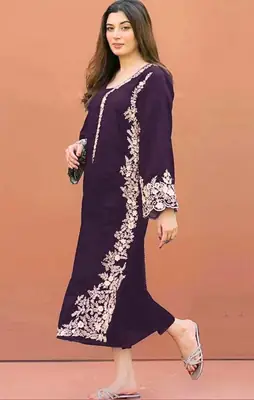 2 Pcs Women's Unstitched Embroidered Suit