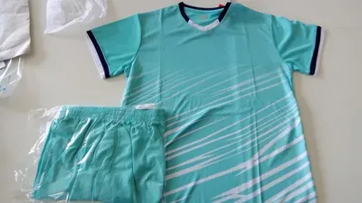 Men Blue Printed Cotton Tracksuit 2Pcs Round Neck thumbnail 2