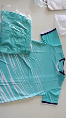 Men Printed Cotton Track Suit Blue Medium 2 Pcs thumbnail 2