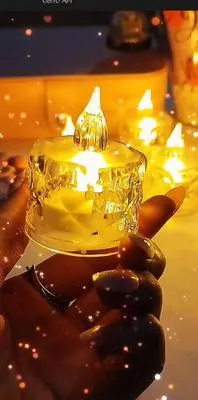 Silver Crystal LED Candles Pack of 12 Battery Operated