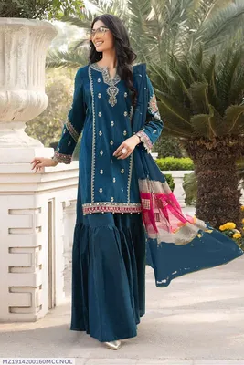 Blue Embroidered Lawn 3Pcs Set for Women thumbnail 1