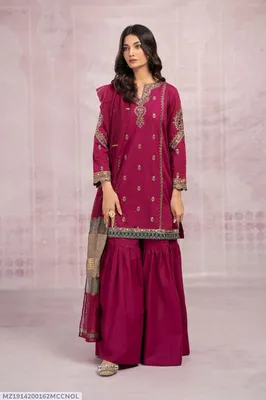 Pink Embroidered Lawn 3Pcs Set for Women thumbnail 1