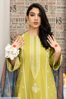 MIX TRENDING DESIGNS 3 Pcs Unstitched Embroidered Suit