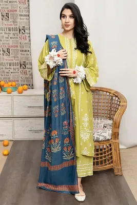 MIX TRENDING DESIGNS 3 Pcs Unstitched Embroidered Suit thumbnail 2
