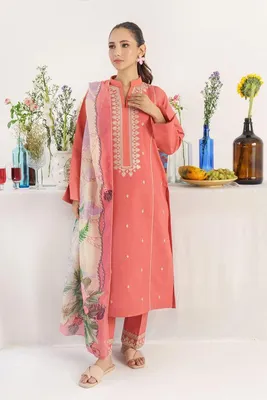 MIX TRENDING DESIGNS 3 Pcs Unstitched Embroidered Suit thumbnail 3