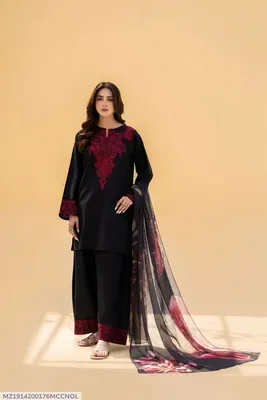 MIX TRENDING DESIGNS 3 Pcs Unstitched Embroidered Suit