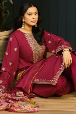 MIX TRENDING DESIGNS 3 Pcs Unstitched Embroidered Suit thumbnail 3