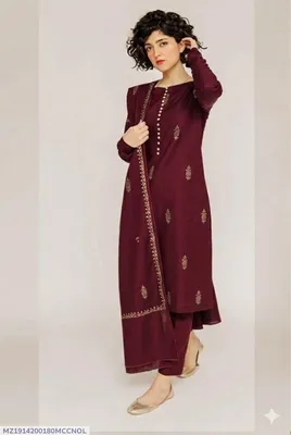 MIX TRENDING DESIGNS 3 Pcs Unstitched Embroidered Suit