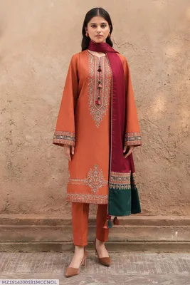 MIX TRENDING DESIGNS 3 Pcs Unstitched Embroidered Suit