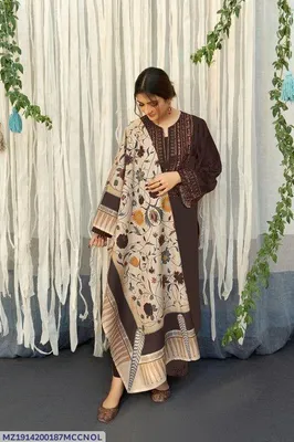 MIX TRENDING DESIGNS 3 Pcs Unstitched Embroidered Suit