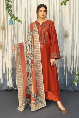 MIX TRENDING DESIGNS 3 Pcs Unstitched Embroidered Suit thumbnail 3