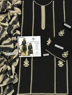 MIX TRENDING DESIGNS 3 Pcs Unstitched Embroidered Suit thumbnail 2
