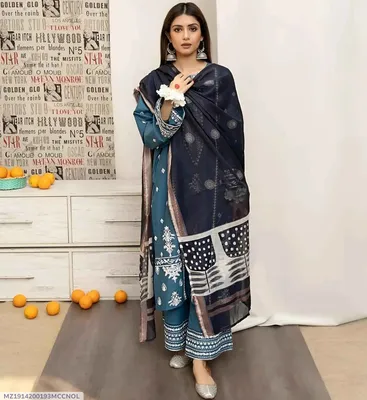 MIX TRENDING DESIGNS 3 Pcs Unstitched Embroidered Suit