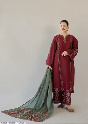 MIX TRENDING DESIGNS 3 Pcs Unstitched Embroidered Suit