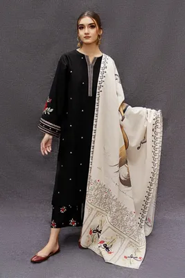 MIX TRENDING DESIGNS 3 Pcs Unstitched Embroidered Suit thumbnail 3