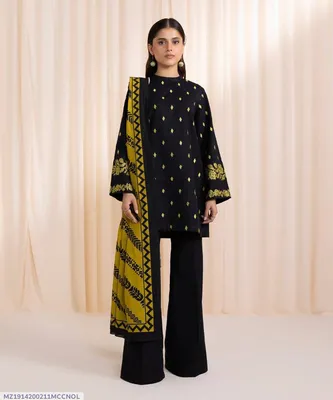MIX TRENDING DESIGNS 3 Pcs Unstitched Embroidered Suit