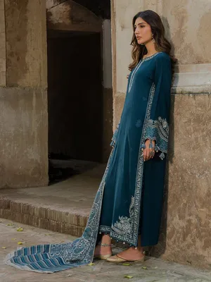 MIX TRENDING DESIGNS 3 Pcs Unstitched Embroidered Suit thumbnail 3