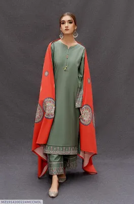 MIX TRENDING DESIGNS 3 Pcs Unstitched Embroidered Suit