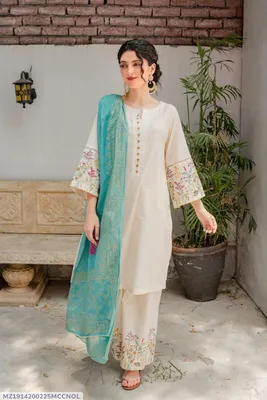 MIX TRENDING DESIGNS 3 Pcs Unstitched Embroidered Suit
