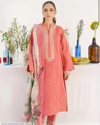 MIX TRENDING DESIGNS 3 Pcs Unstitched Embroidered Suit