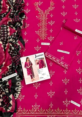 MIX TRENDING DESIGNS 3 Pcs Unstitched Embroidered Suit thumbnail 3
