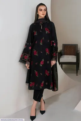 MIX TRENDING DESIGNS 3 Pcs Unstitched Embroidered Suit